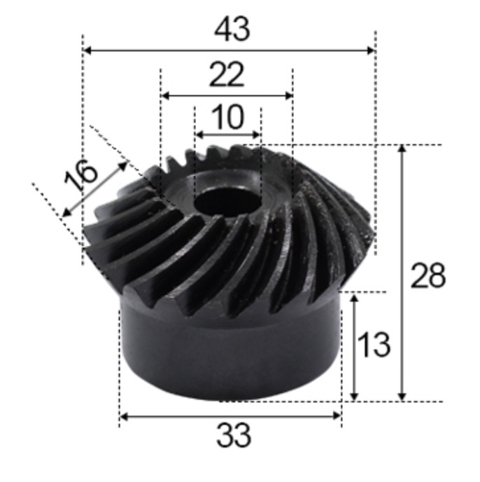 2 stykker/parti 2m-20t/20t præcisions spiralformet tandhjulsformet tandhjulsdiameter :43mm hul d :10mm