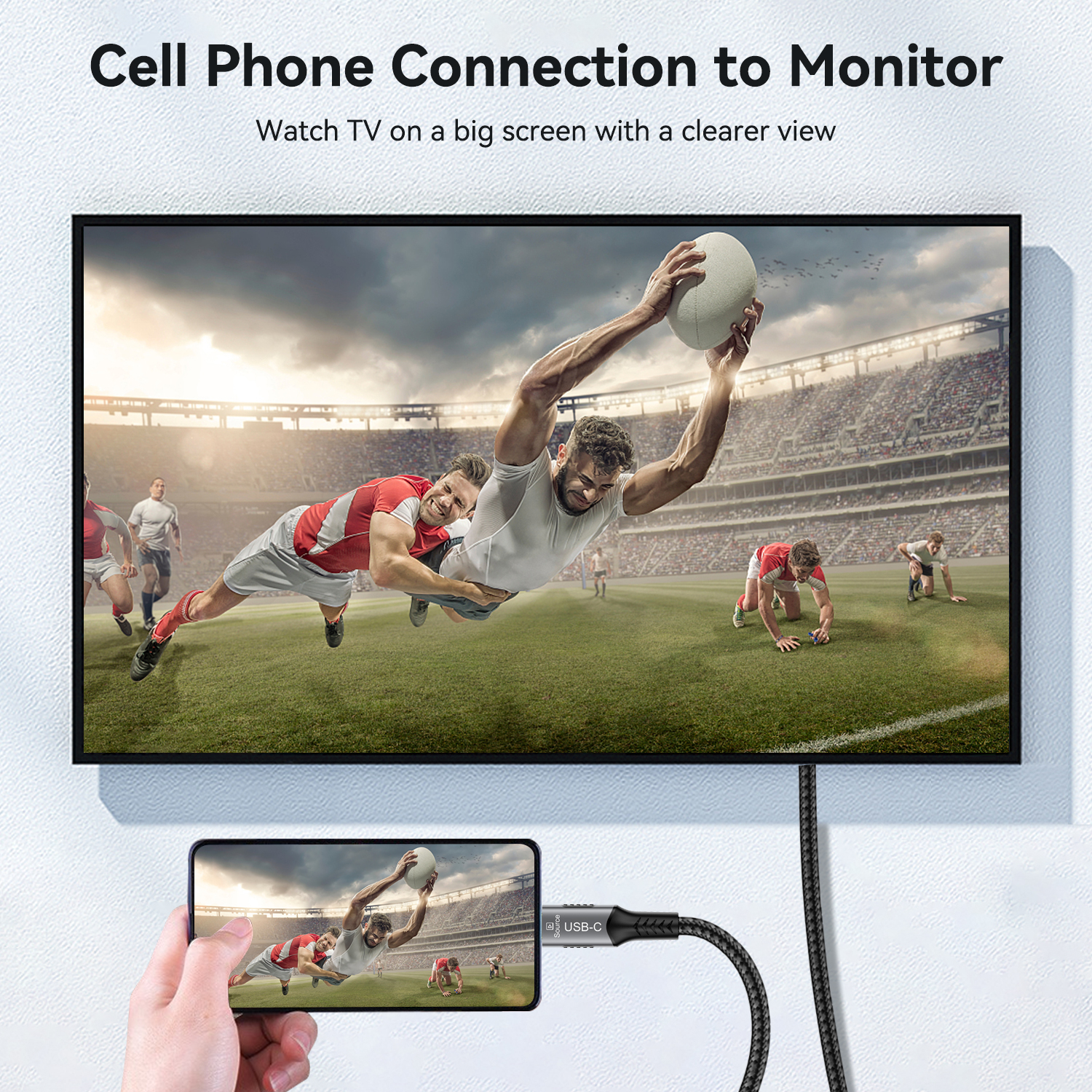 Câble USB C vers HDMI 8K @ 60Hz 4K @ 120Hz, câble hdmi2.1 type-c vers hdmi, adaptateur Thunderbolt 3/4 pour Huawei Mate30 iphone 15 MacBook