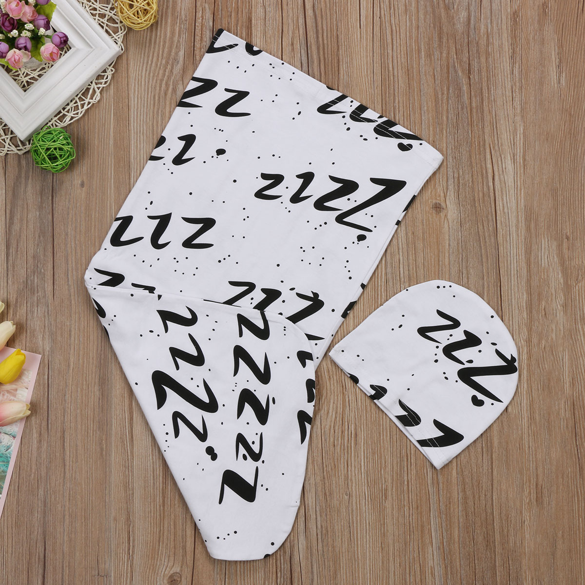 Cute Newborn Baby Infant White Swaddle Wrap Swaddl... Grandado