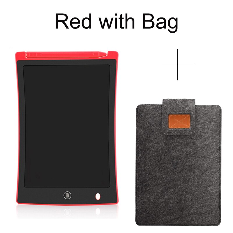 Brand Electronic Writing Board 8.5 Inch Memo Whiteboard Kids Blackboard for School Children Drawing Playing Handwriting: Red with Bag
