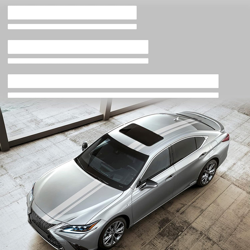 3pcs Car Body Long Stripe Sticker Car Hood Roof Tailgate Decorative Sticker Diy Car Body Sticker Suitable For All Cars: WHITE