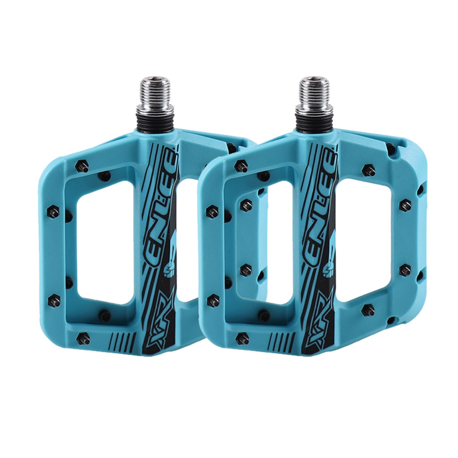 ENLEE 9/16 inches Mountain Bike Pedals Non-Slip Lightweight Nylon Fiber Bicycle Platform Pedals Pedales Bicicleta Accessories: Blue