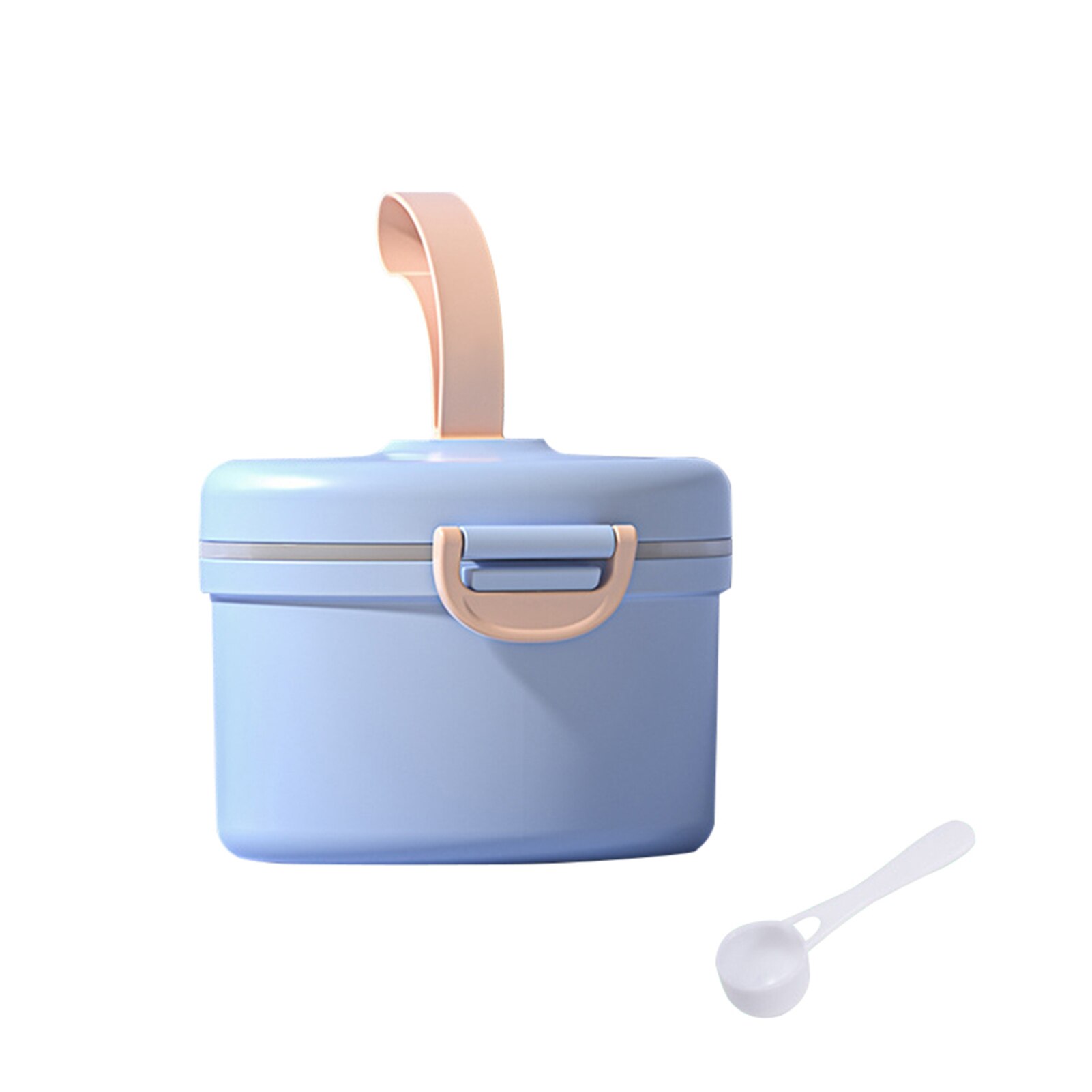 PP Large Capacity Baby Feeding Non Spill Bedroom Portable Milk Powder Container Detachable Easy Clean Outdoor Formula Dispenser: Blue 1