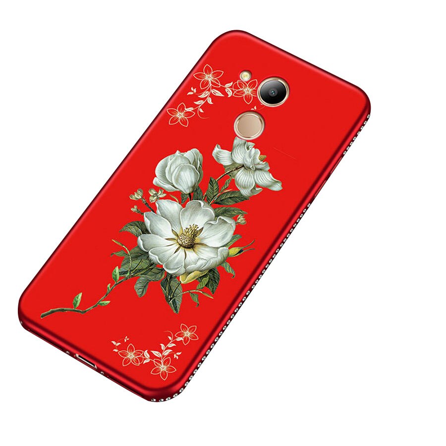 JFVNSUN Rhinestone Case Voor Huawei Honor 6C Pro Soft TPU 3D Reliëf Bloem Patroon Beschermhoes voor Huawei Honor 6C pro Gevallen: honor 6C Pro / hong-moli