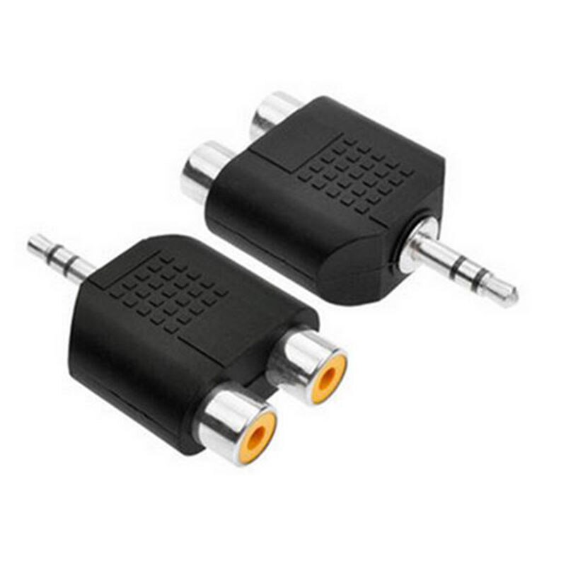 20 pcs 3.5 MM conector De Fone de ouvido para 2 RCA Adaptador Macho para a Fêmea AV conversor De Áudio de lótus