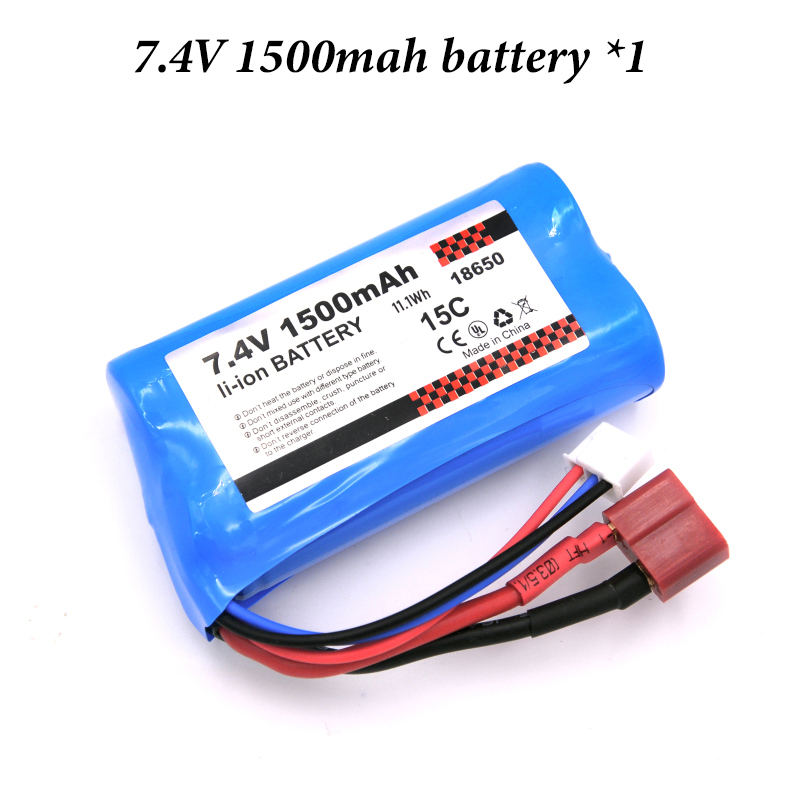 Orignal 15C 2S 7.4V 1500mAh Li-ion Battery/7.4V USB for SCY-16301 16302 16303 16201 16101 16102 16103 16106 1/16 R/C Cars Parts: Red