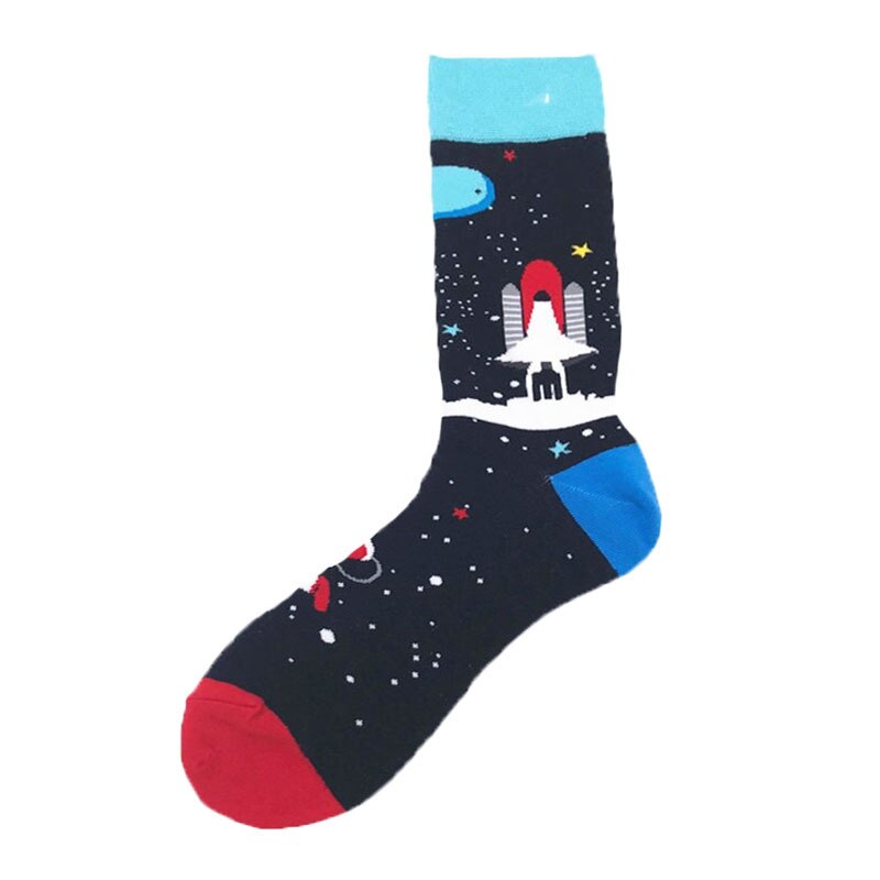 autumn and winter outer space socks 1 cotton socks couple tube socks cartoon alien socks: 16