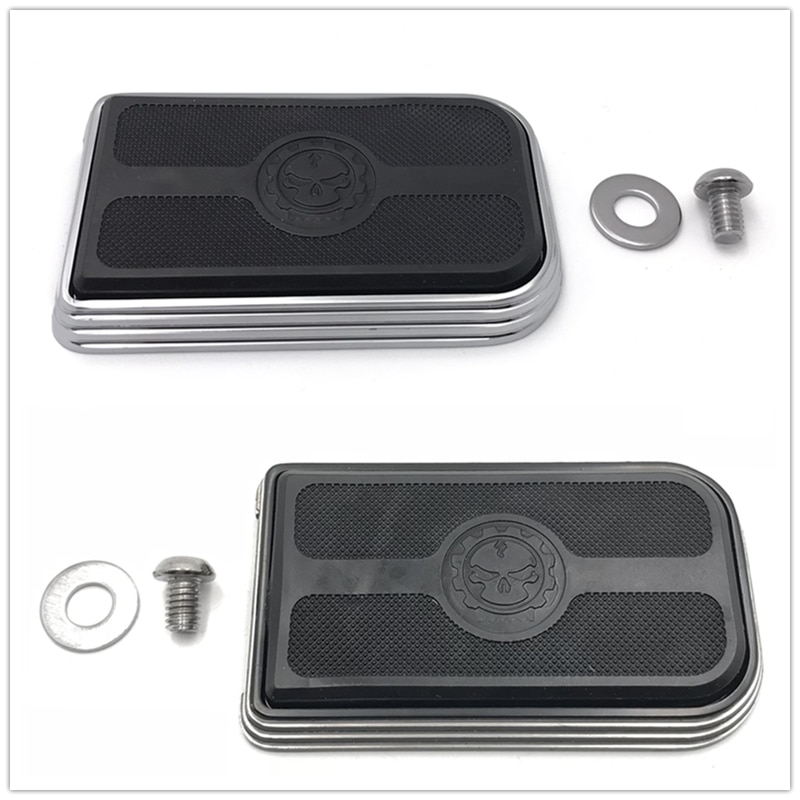 Aftermarket motorcycle parts Chrome Skull Brake Pedal Pad For harley davidson Softail Slim FLS/ Road Glide FLTRX
