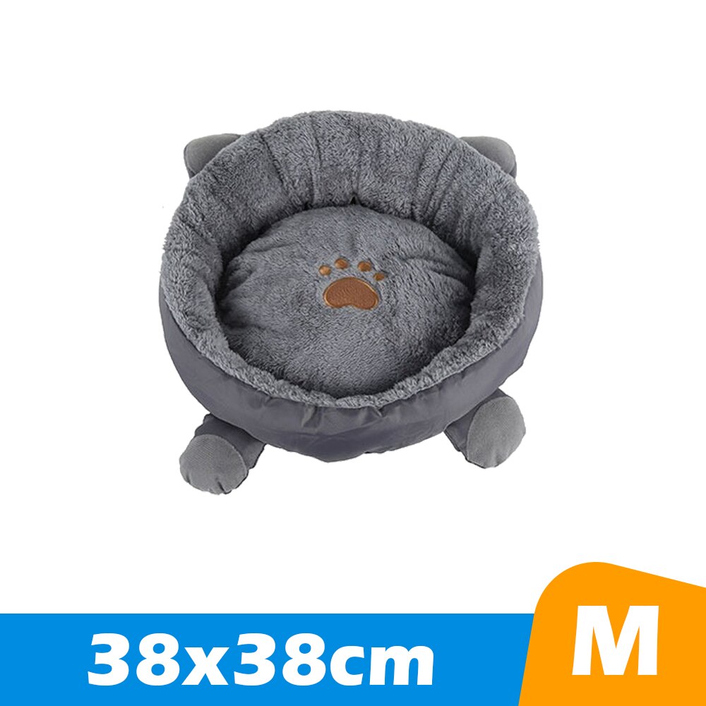 Zachte Kat Bed Voor Katten Katoen Leuke Kat Bedden Huis Kitten Huisdier Product Pet Bed Voor Katten Bedden Sofa Mand huis Kat Accessoires: Grey M