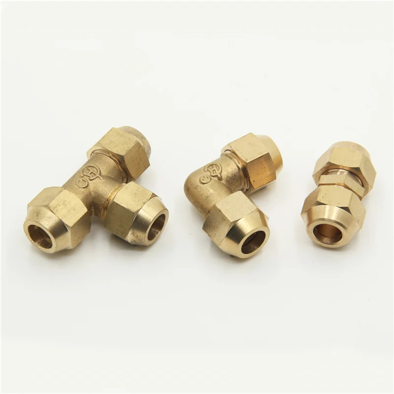 Uitlopende koperen buisleidingen Buis OD 6/8/10/12/14/16/19mm Messing Connector Fitting Koperen uitlopende fittingen