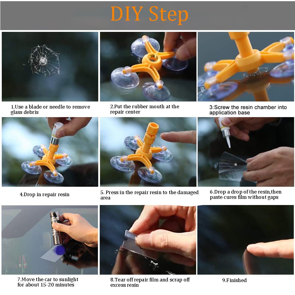 Windshield Repair Kit Car Window Glass Scratch Crack Restore Repair Resin Car Window Screen Polishing Car Styling