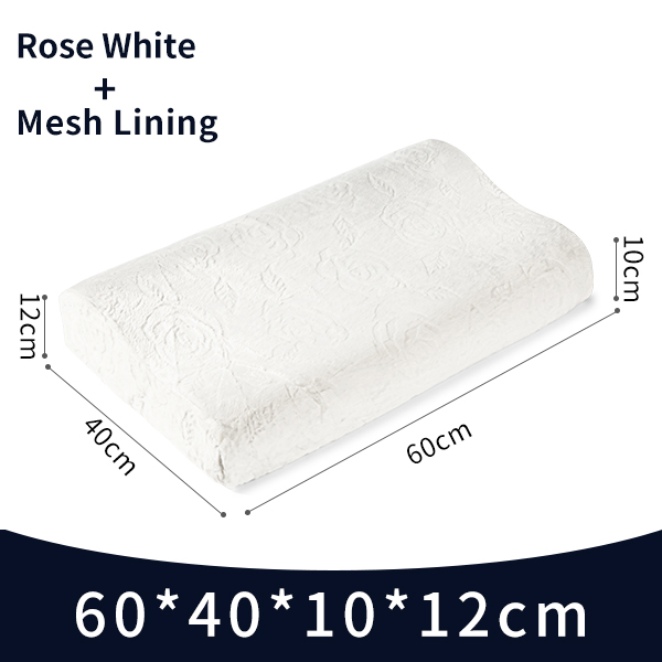 Purenlatex 60 x 40 ren naturlig latex thailand pude nakke rygrad ortopædiske puder beskytter nakkehvirvelen til søvnkontur: Rose hvid