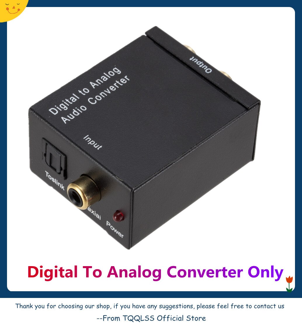 Dac Digitaal Naar Analoog Audio Converter Optical Fiber Toslink Coaxiale Signaal Naar Rca R/L Audio Decoder Spdif Atv dac Converter: Converter only