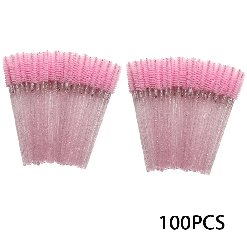 100PCS Mascara Spoolies Disposable Eyelash & Eyebrow Brushes for Salon, Extension & Makeup eyelash extension supplies: Blue