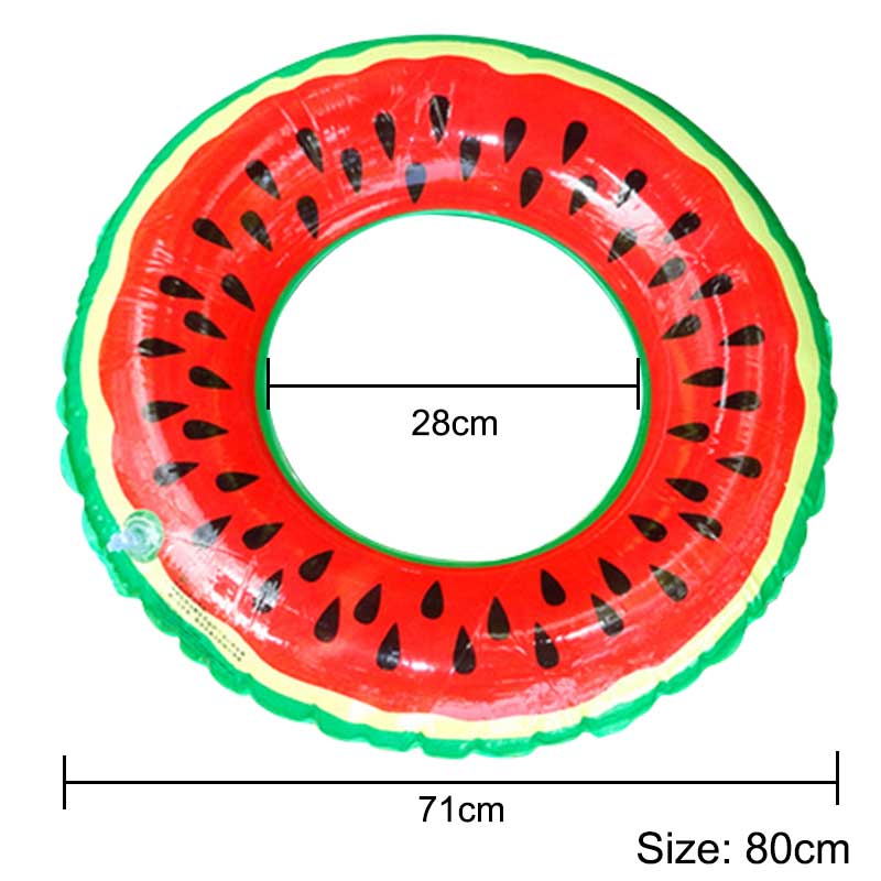 Flotador circular inflable de sandía para niños y adultos, piscina de verano