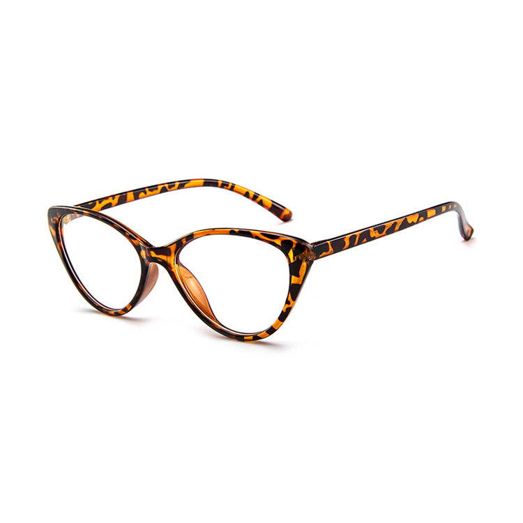 Elbru Cat Eye Glasses Spectacles Frame Women Eyeglasses Computer Myopia Vintage Ladies Eyewear Frame Clear Lens Glasses: Leopard Print