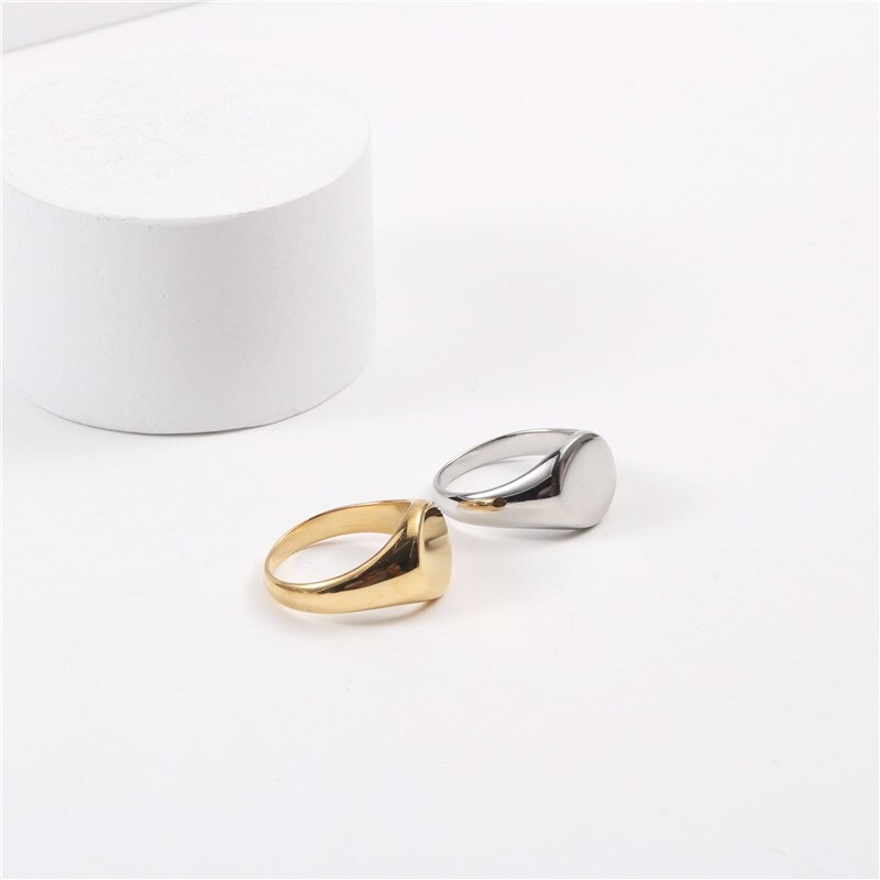 Gepolijst Ronde Ringen Titanium Staal Goud/Zilver Kleur Gevlochten Wedding Engagement Verklaring Ring Minimalistische Sieraden