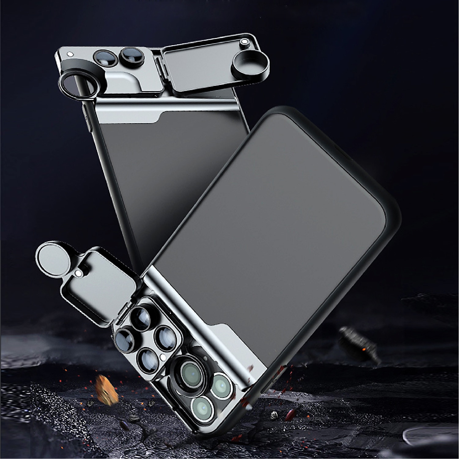 Telefon etui med kamera linse til iphone 11/11 pro /11 pro max cpl filter fish eye vidvinkel makrolinser telefon cover