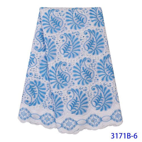 Lo último en Tela de encaje de malla Africana blanco puro para vestido de boda bordado, encaje nigeriano, encaje suizo de gasa, YA3171B-5 de Suiza: Picture 6