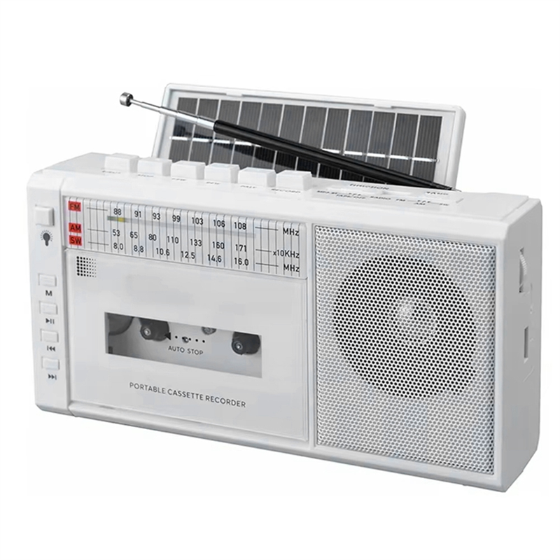 ABUO-Portable Retro USB AM/FM SW Multiband Radio Stereo Bluetooth Wireless Mp3 Audio Cassette Tape Player Recorder EU Plug: Default Title