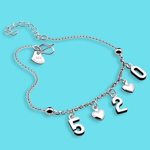 Einfaches fußkettchen aus sterlingsilber mit 925 anhängern, herzförmiges silber-fußkettchen, bezaubernder damenschmuck, partyschmuck