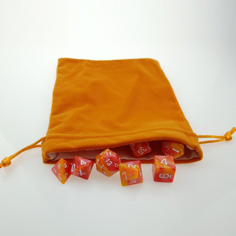 Rollooo Mel Bolsa com UMA Correspondência de D & D Dados Dice Set d4 d6 d8 d10 d % d12 e d20