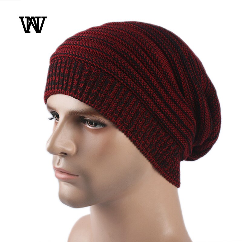 Stripete baggy skullies lue luer for menn vinterlue dame utendørs lue dame myk varm strikket lue for gutter ttm-czx 9