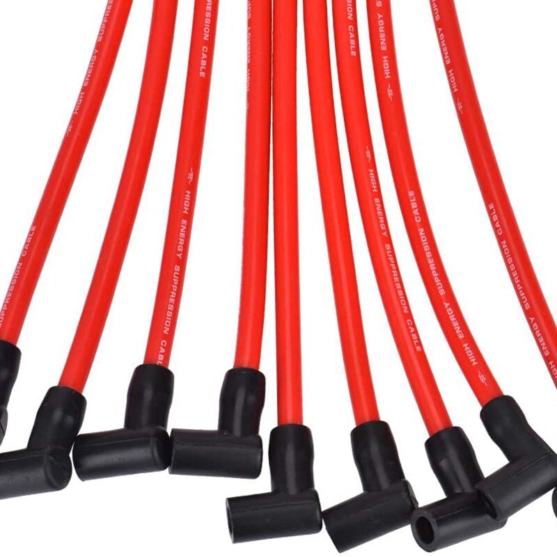 Juego de cables de bujía de 10,5 MM, SP10-390-1010 cable de encendido de alto rendimiento para Chevrolet AM General Isuzu HEI SBC BBC 350