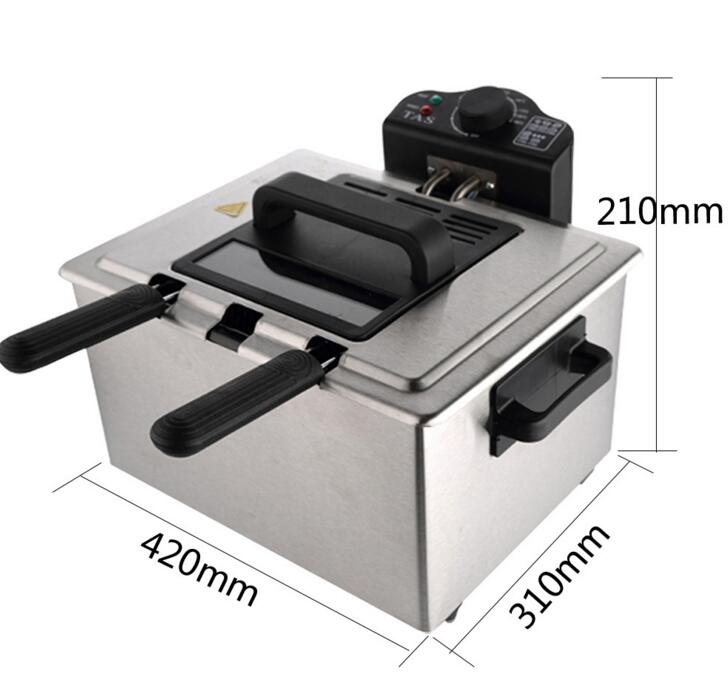 5L Electric Deep Fryer Household Electric Deep Frying Machine Stainless Steel Frying Cooker WJ-801