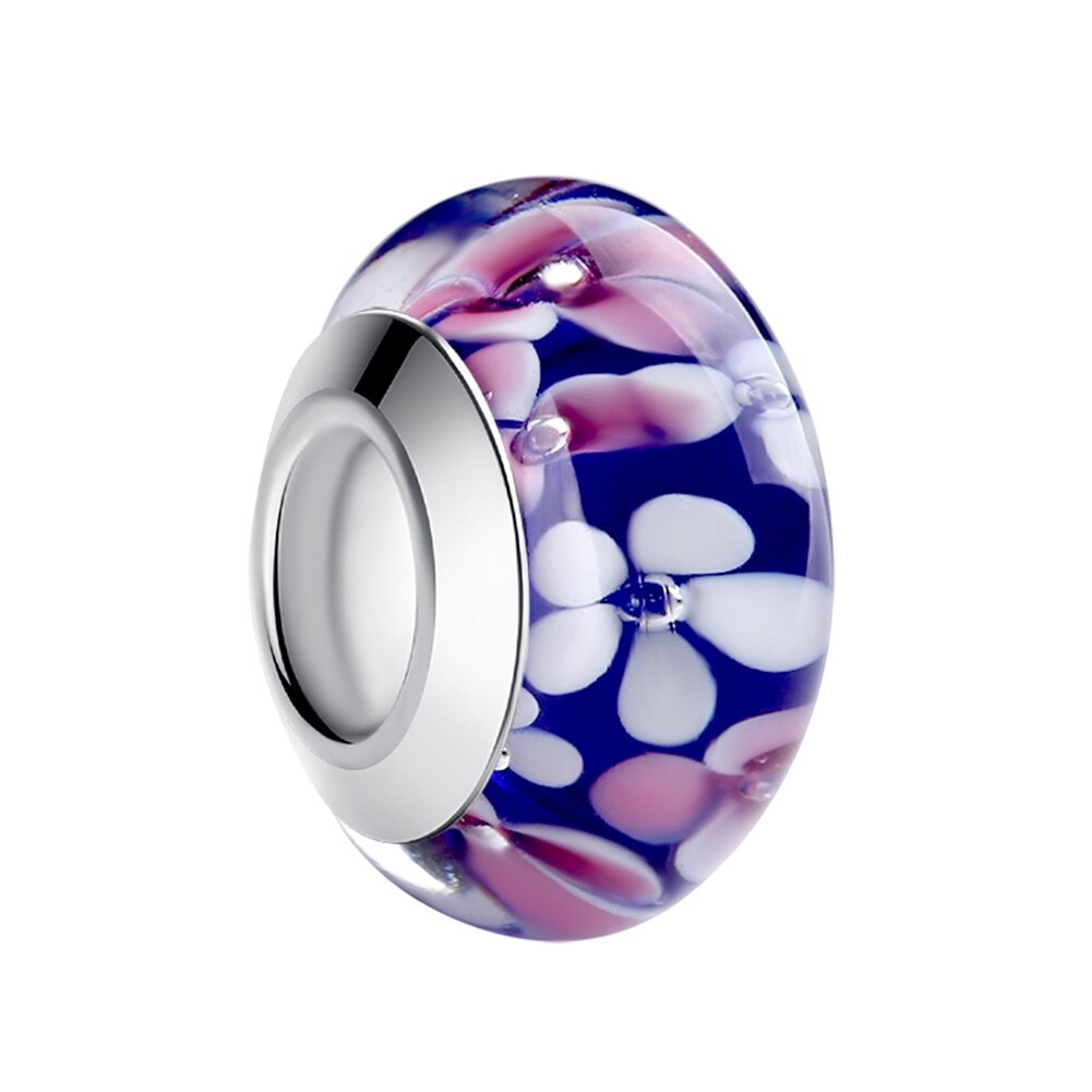 Silber Farbe Schwarz Europäischen Murano Glas Perlen fit Charme Armbänder Armreifen für Frauen Perlen 925 Silber Schmuck Perles: WEU6356