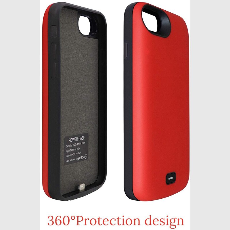 Funda de batería de 4000mAh para Iphone 5, 5S, SE, 5C, externa, recargable, negra