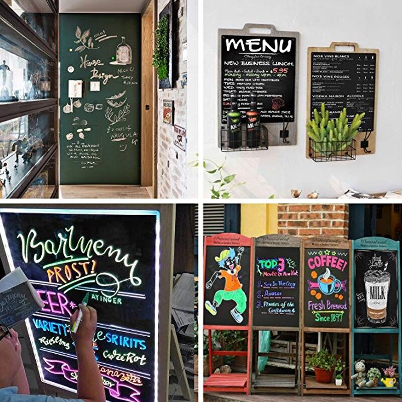 8 Pack Neon Vloeibare Krijt Marker Wassen Marker Pen Werknemers Op Krijtborden, Whiteboards, Schoolborden, Windows, glas, Keramiek