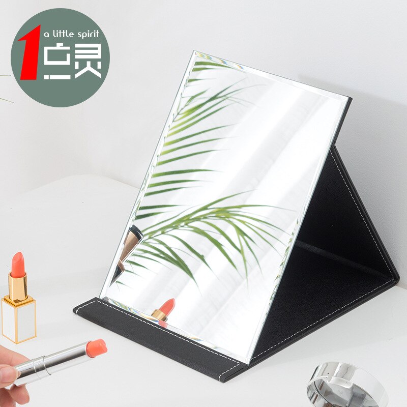 HD Soild Rectangle Desktop Makeup Mirror Removable Portable Folding PU Simple Cosmetic Mirror Vanity Mirror Make Up Tool