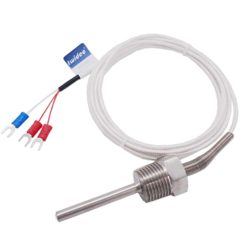 PT100 Temperature Sensor Probe 3 Wire Temperature Controller -200~250℃ Waterproof and Antirust 304 Stainless Steel Thermocouple