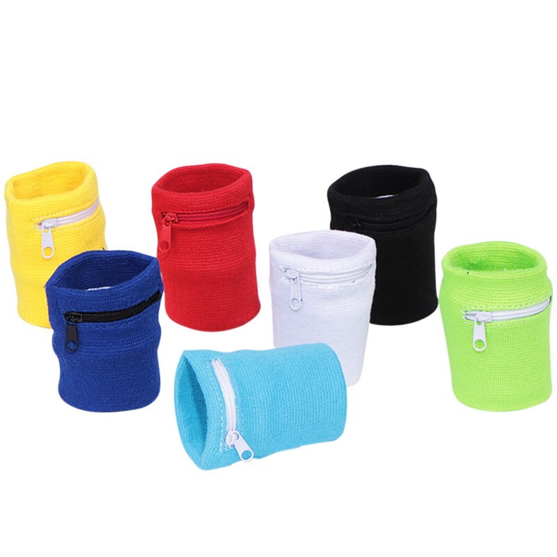 Reise SchweißBand Lauf Handgelenk Brieftasche Schlüssel Sport Armbinde mit Reißverschluss Tasche