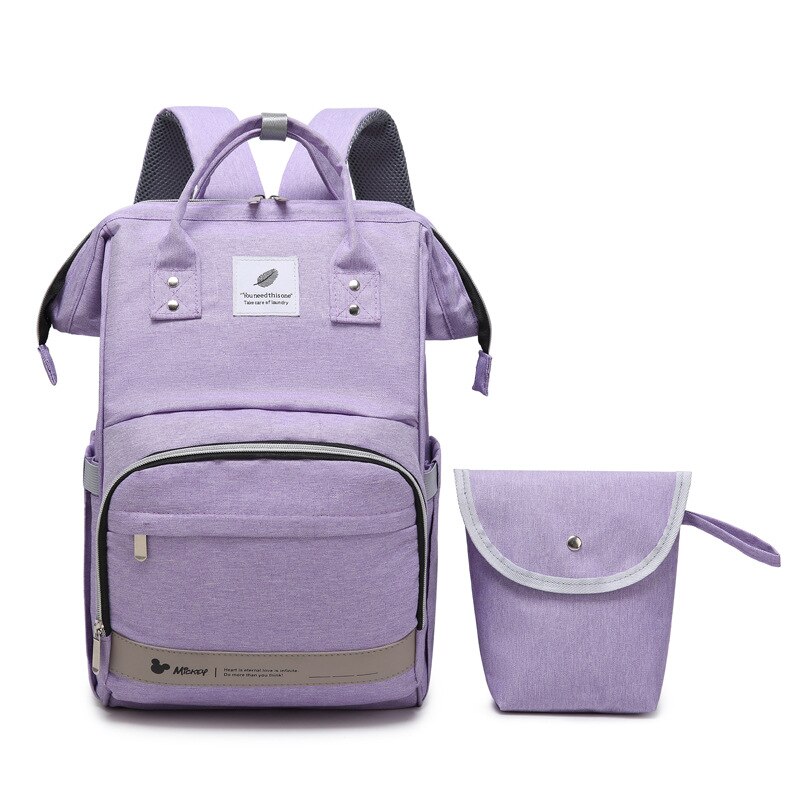 Stil koreansk pusletaske stor kapacitet rygsæk afslappet alsidig hånd pusletaske: Violet