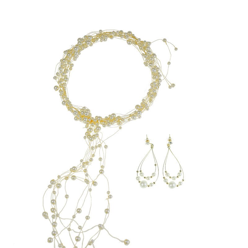 Diadema de flor de perla para novia, corona para boda, corona de flores para la cabeza, accesorios para el cabello de estilo bohemio para mujer, diadema para traje de boda