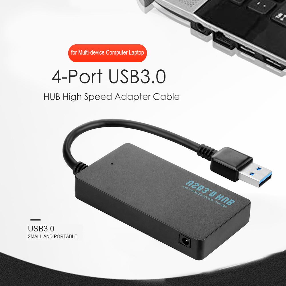 4-Port USB 3.0 Hubs with Indicator Light Portable Adapter Flexible Converter Energy Saving Splitter Computer Peripherals