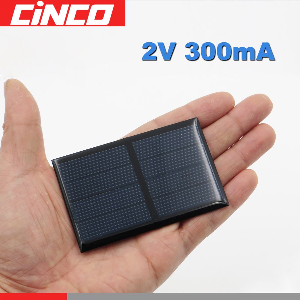 2 v 300ma med 30cm forlængerledning solpanel polykrystallinsk silicium diy batterioplader lille mini solcellekabellegetøj 2v volt