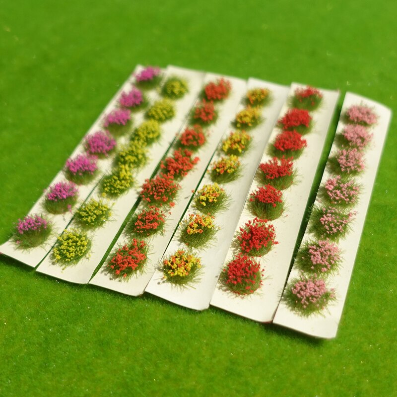 1einstellen Miniatur Garten Dekor Statische Landschaft Modell Landschaft Wargame Gras Büschel DIY Gebäude Layout Sand Tabelle Blume Cluster