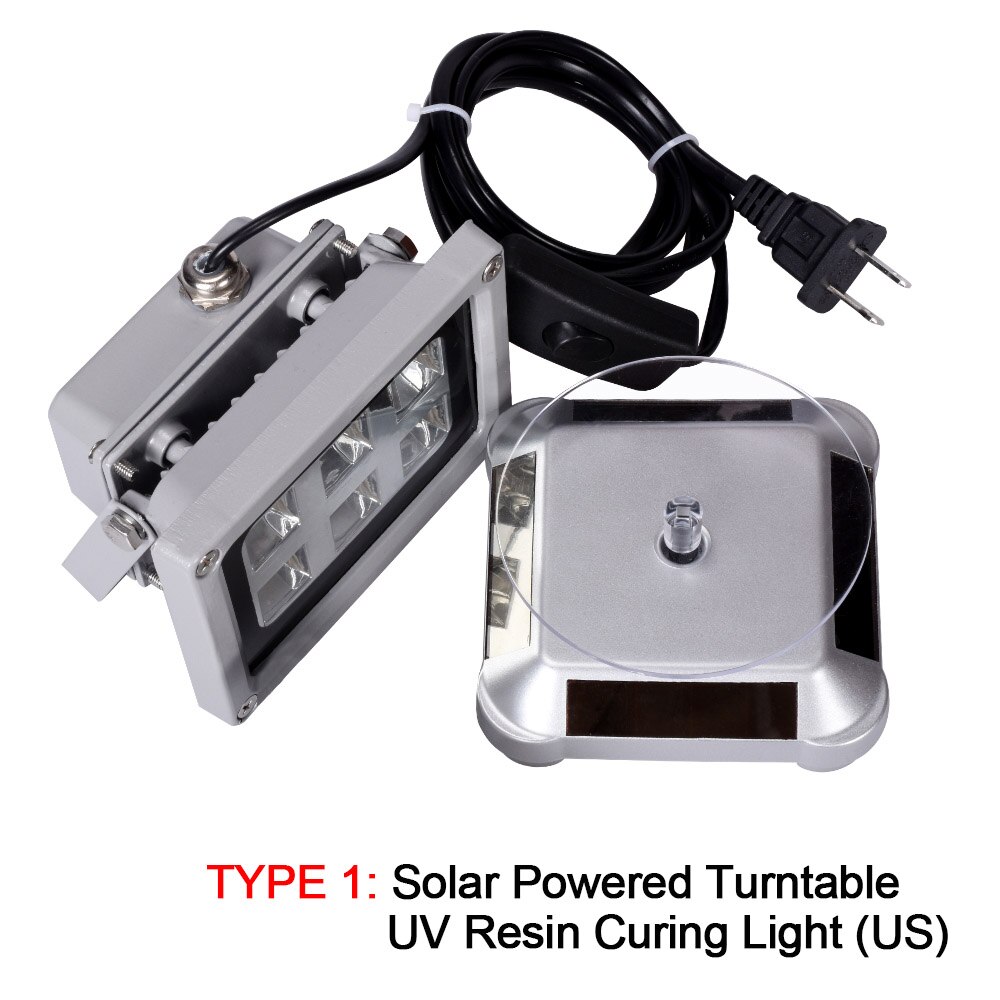 Stand Holder Solar Power Turntable 360 Degree Rotating Display UV LED Resin Curing Light Lamp Parts For DLP/SLA 3D Printer: Type 1