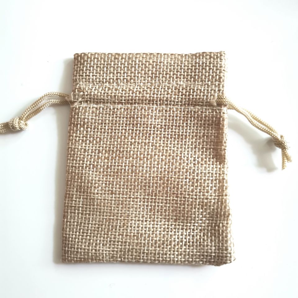 50pcs Small Natural Bags jewelry packing bags Jute Linen Drawstring Pouch Bag Handmade Wedding Party Jewelry Bags