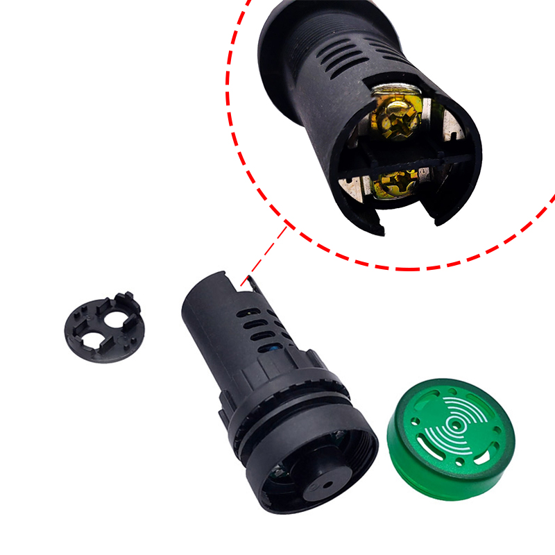 1 Uds AD16-22SM zumbador sonido intermitente luz LED intermitente indicador AC/DC alarma 12V 24V 110V 220V lámpara
