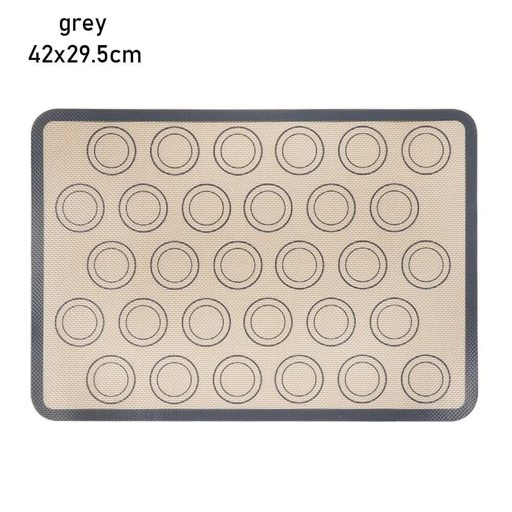 DIY Baking Pastry Silicone Mat For Cookie Bread Biscuits Puff Nonstick Baking Heat Resistant Mat Oven Sheet Liner Kitchen Tools: 42x29.5cm	grey