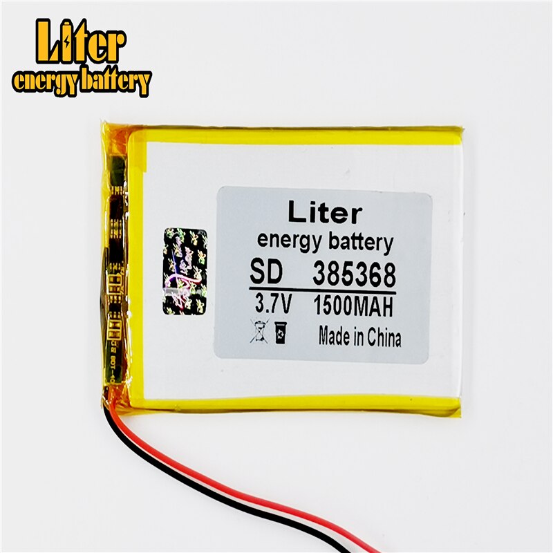 3.7V lithium Tablet polymer battery 385368 1500mah GPS navigation tachograph reading machines