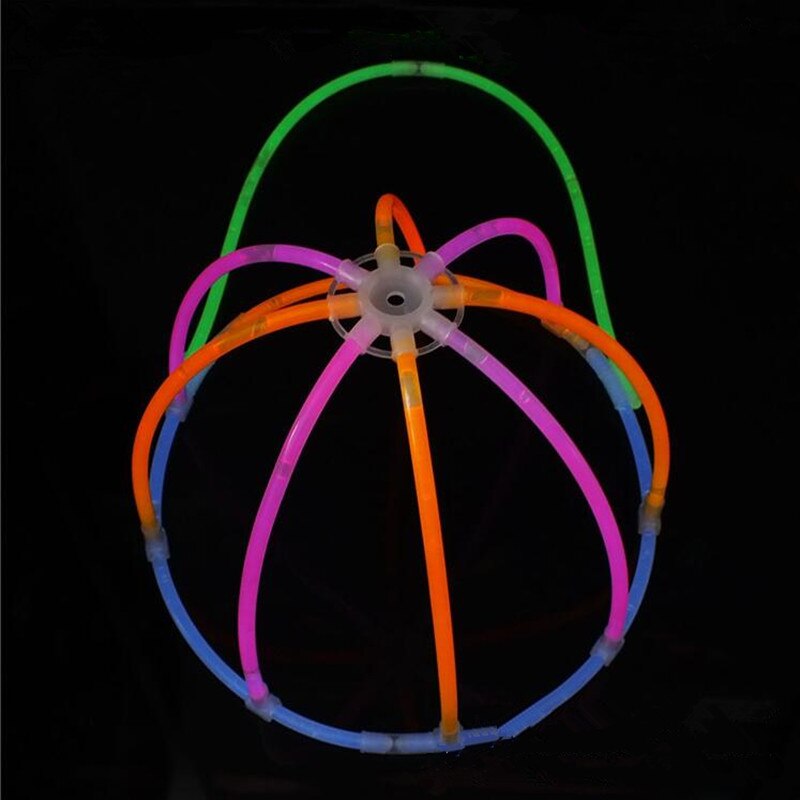 Colorful Glow Sticks Hat Eye Mask Children Adults Fluorescent Sticks Connector Accessories Hats Rave Glow Party Supplies: hat