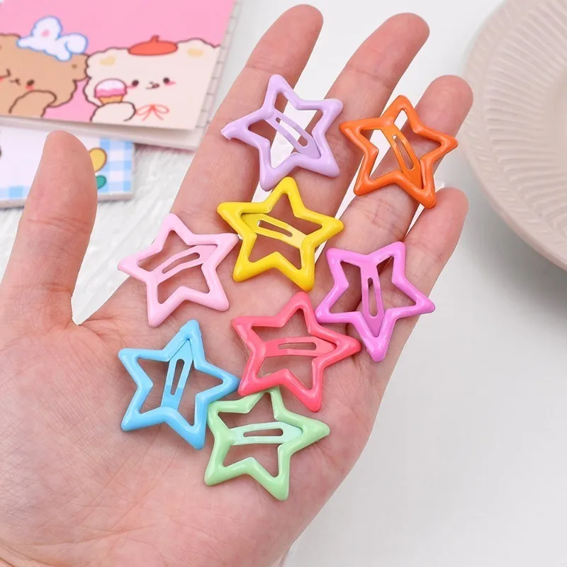 Pinzas para el cabello con forma de estrella de colores Y2K para niñas y niños, horquillas decorativas para el cabello, accesorios para el cabello a la para mujer