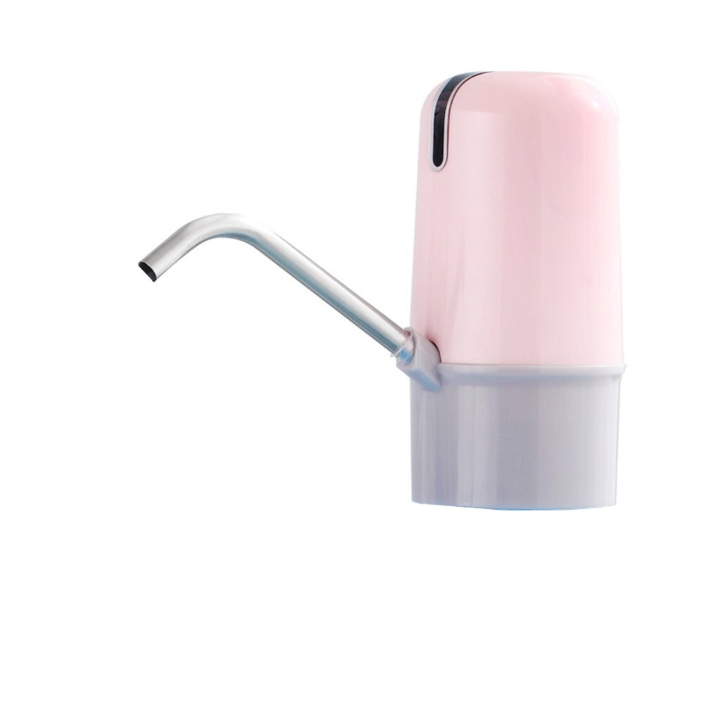 Drinking Bucket Pure Water Pump Household Water Dispenser Manual Pressure USB-charge Automatic Water Dispenser Electric Portable: Pink