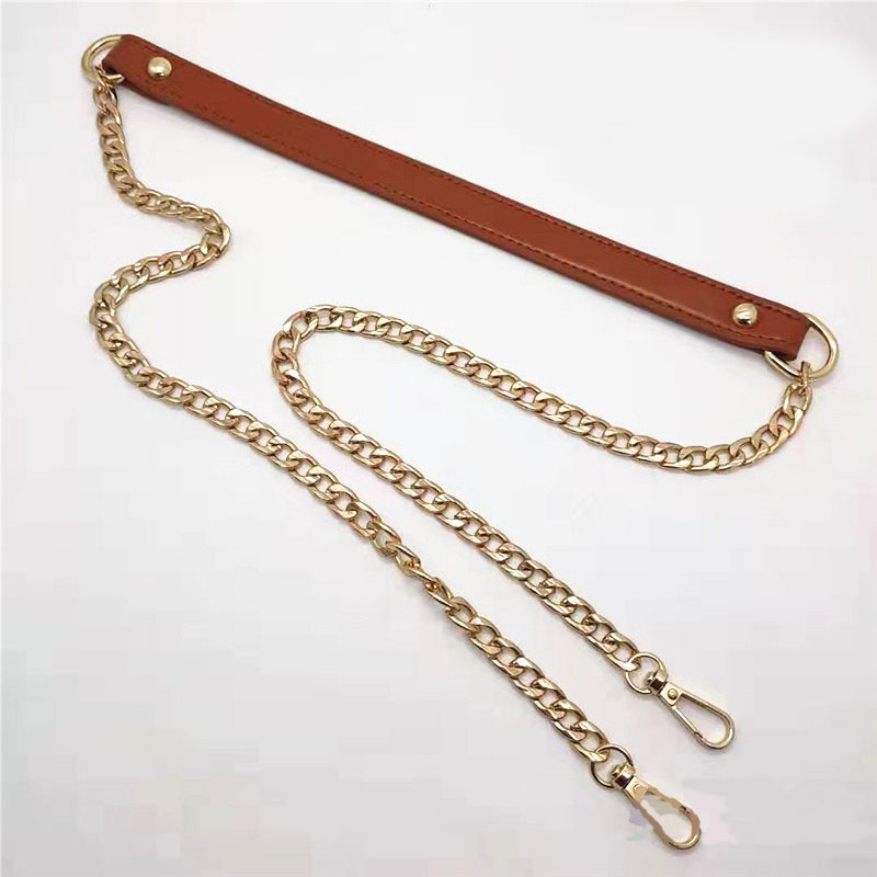 120cm saco de substituição de corrente metal + couro do plutônio saco correias para diy bolsa alças alças de ombro acessórios saco alças 2020