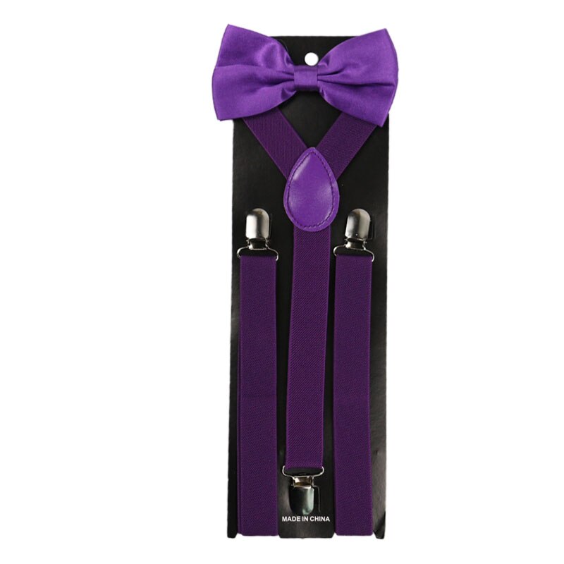BaronHong Bretels Vlinderdas Set voor Vrouwen Mannen 1 Inch Breed Y Vorm Met 4 Clips Verstelbare Bretels Voor Bruiloft Formele Evenementen, Zwart, M